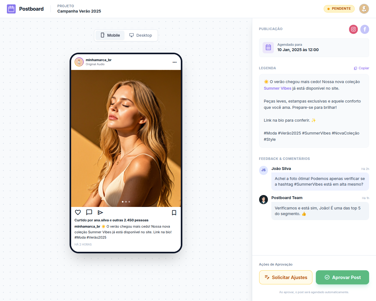 Link Mágico de Aprovação